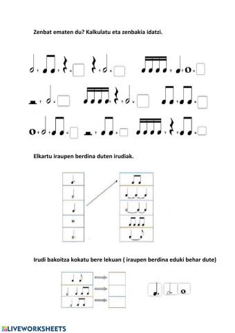 Eskema erritmikoak: irudien iraupena.