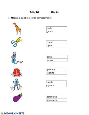 Ortografía ge gi je ji