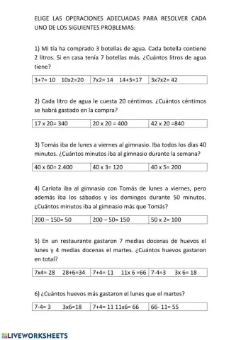 Problemas dos operaciones
