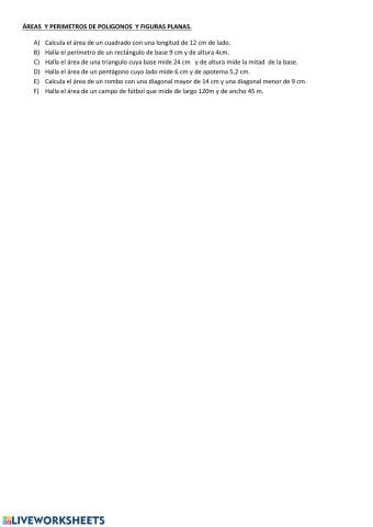 Áreas y perímetros