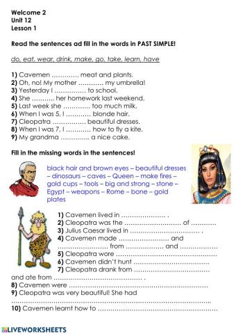 Welcome 2 Unit 12 lesson 1 Revision