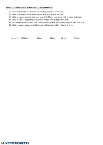 Áreas y perímetros
