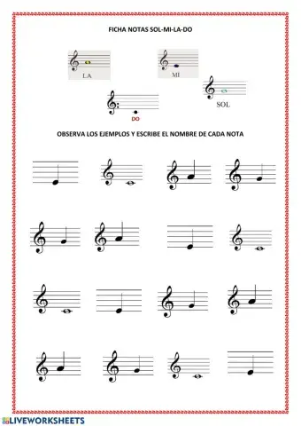 Notas sol,mi, la y do