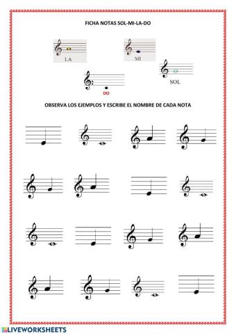 Notas sol,mi, la y do