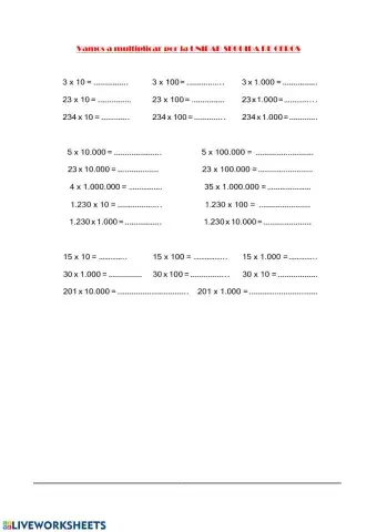 Unidad seguida de ceros