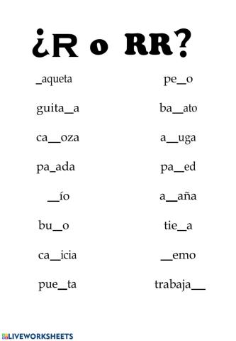 Ortografía R-RR
