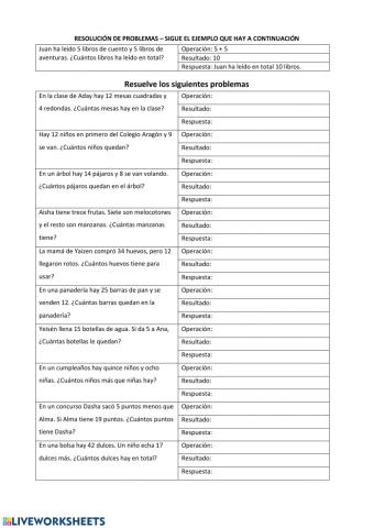 Resolución de problemas sencillos