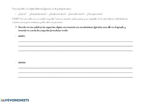 Define estas palabras