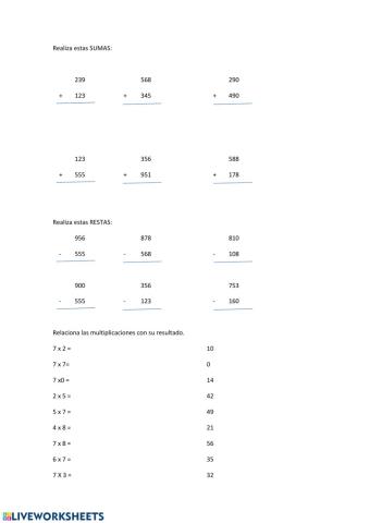 Cálculo 2º Primaria