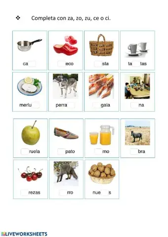 Uso de la za, zo,zu,ce o ci