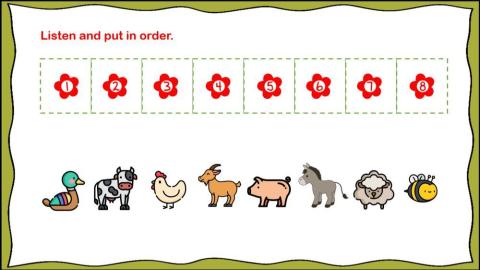 At the farm (listen and put in order)