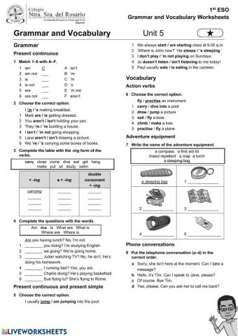 Unit 5 1º ESO one star