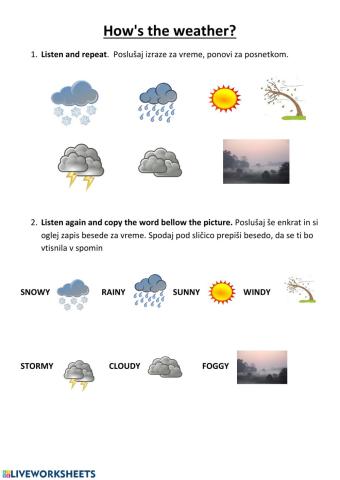 Weather vocabulary