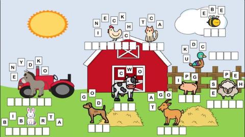 At the farm (unscramble the words)