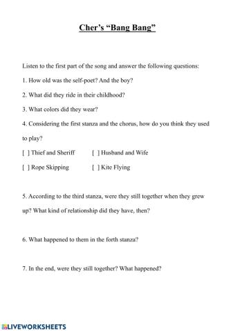 Cher's Bang Bang (1987)