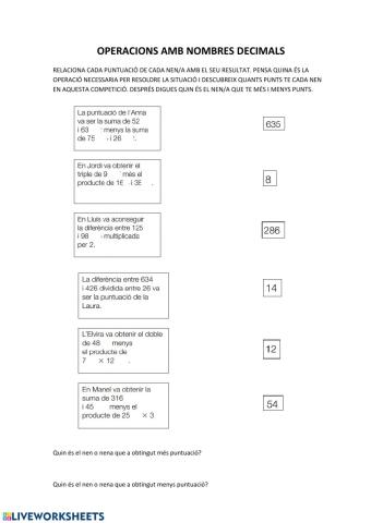 Operacions combinades