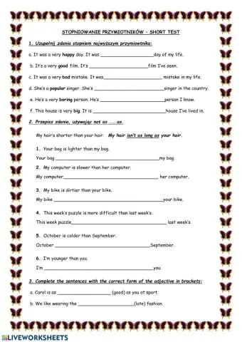 Stopniowanie przymiotników 