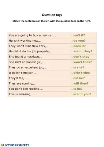 Question tags elementary