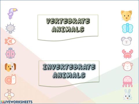 Vertebrate and invertebrate animals