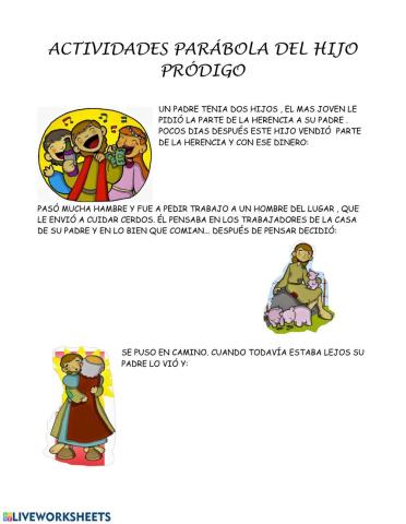Actividades parábola del hijo pródigo