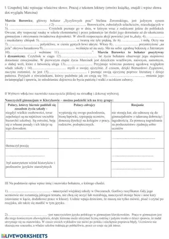 Syzyfowe prace -bohaterowie, nauczyciele