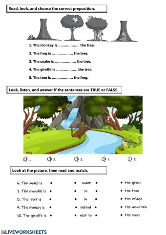 Prepositions exercise
