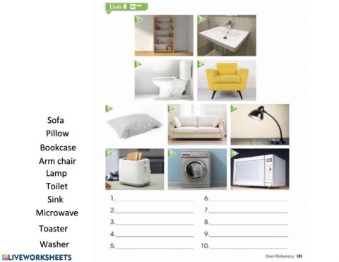 Furniture vocabulary