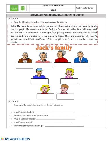 Actividades para reforzar la habilidad de lectura