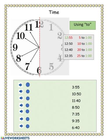Telling Time Using -to-