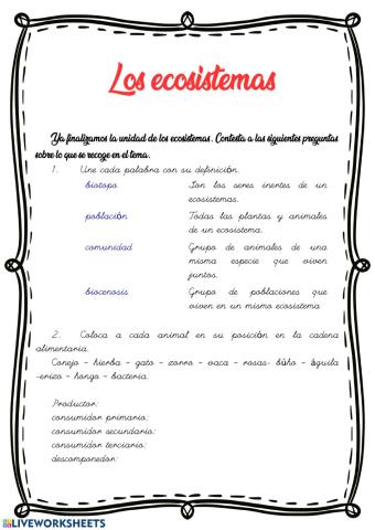 Los ecosistemas