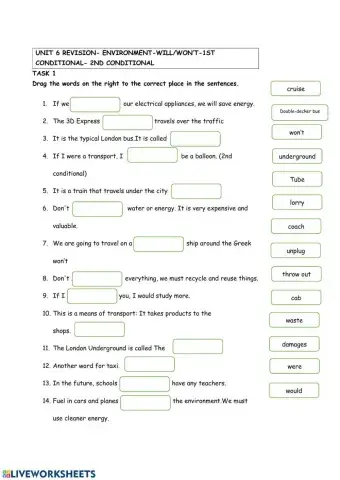Environment-conditional sentences-will