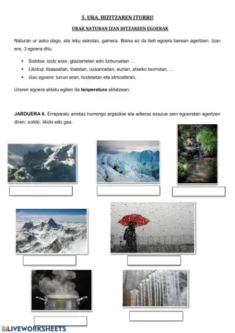 Uraren egoerak eta aldaketak