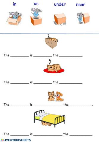 in on under near super easy prepositions