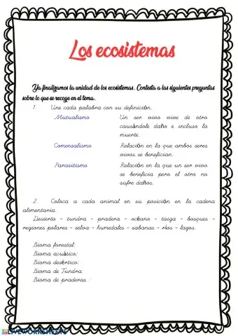 Los ecosistemas
