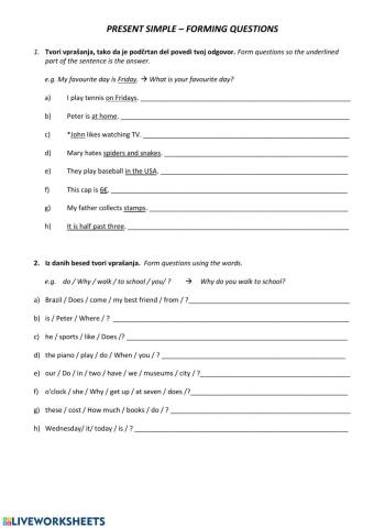 Present Simple - questions