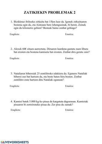 Zatikiekin problemak 2