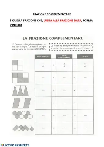 Frazioni complementari ed equivalenti
