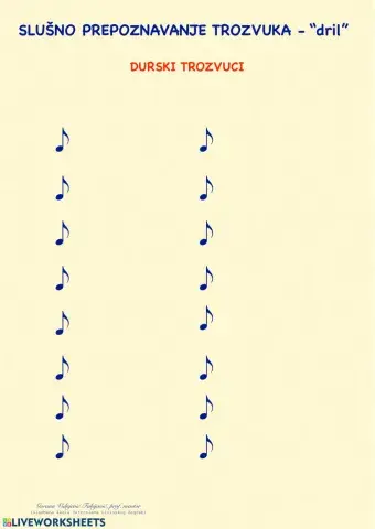 SLUŠNO PREPOZNAVANJE DURSKIH TROZVUKA