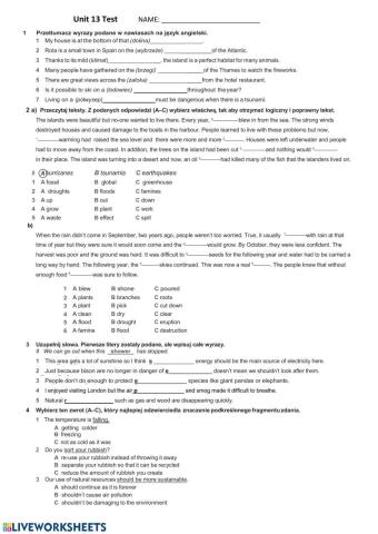 Unit 13 Świat przyrody