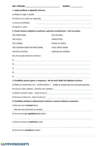 Zavisnosložene rečenice