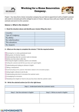 Working in a home renovation company