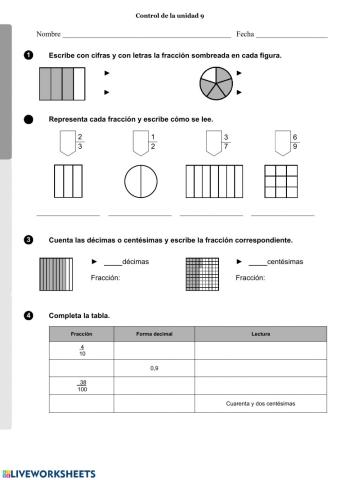 Fracciones y decimales