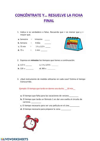 El tiempo matemáticas