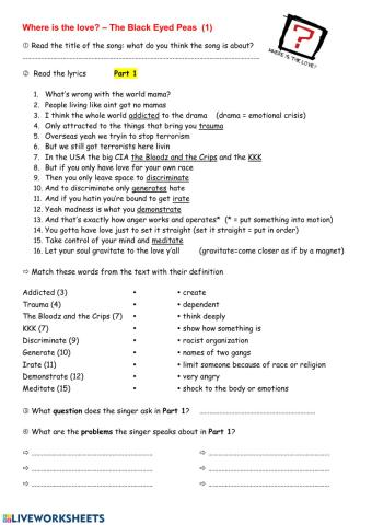 Where is the love? part 1