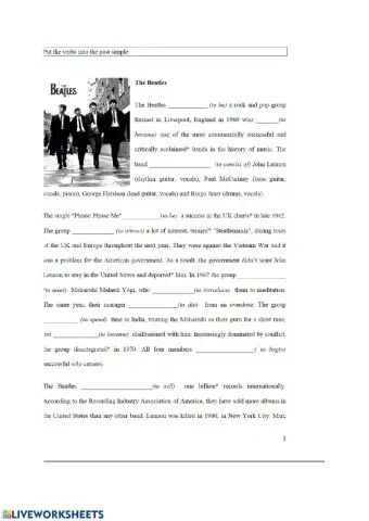 The Beatles (Past Simple)