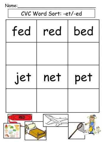 CVC Words -et--ed