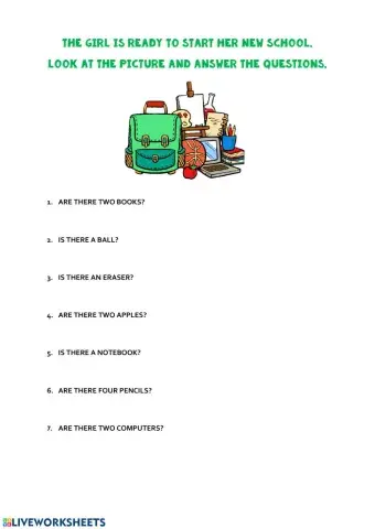 There is-there are - School objects