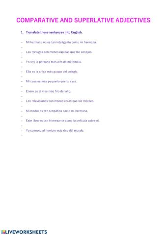 Comparatives and superlatives