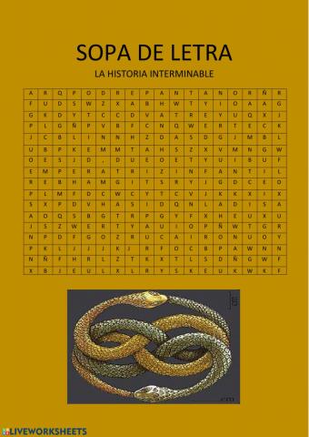 Historia interminable sopa de letras
