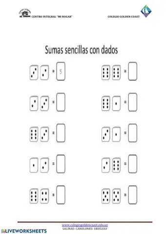 Sumas sencillas con dados